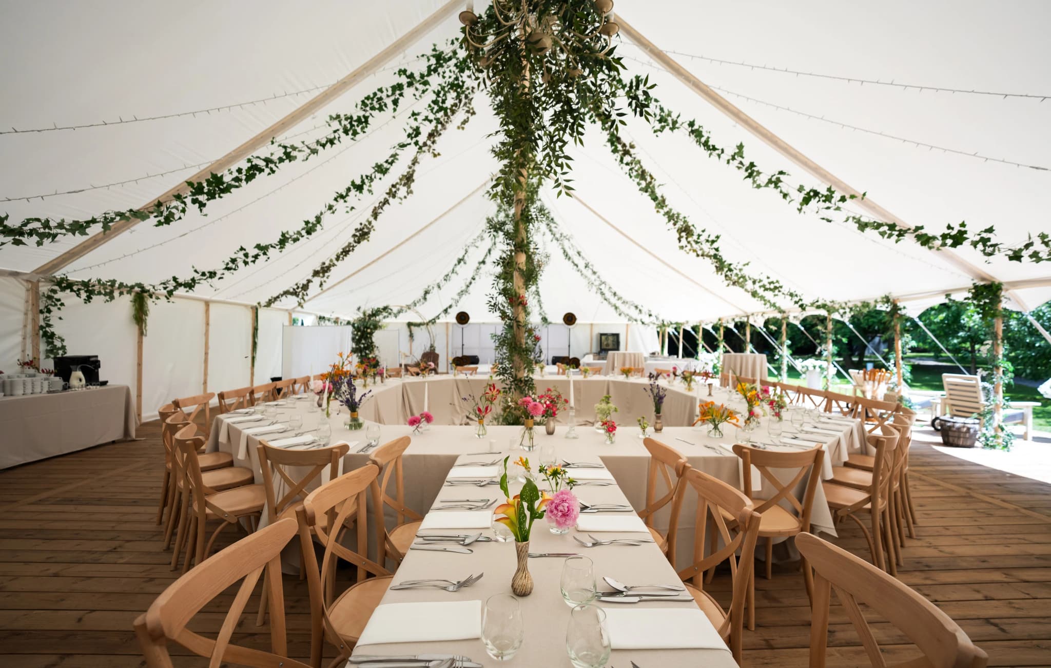 Tent setup for conference